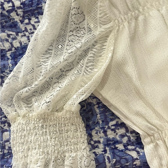 French Connection Vicki White Lace Blouse with Peplum - Picture 5 of 7